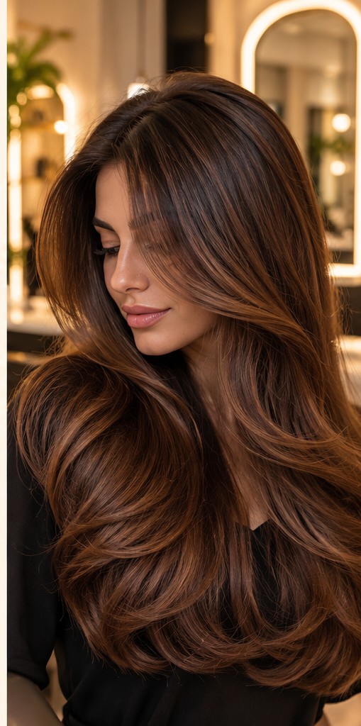 Parlak ve hacimli saç modeli örneği